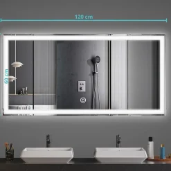 Miroir salle de bain LOMAZOO Memphis avec LED 120 x 60 cm