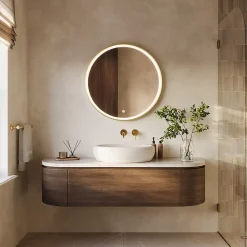 Miroir salle de bain LOMAZOO Paris avec LED 80 cm doré rond