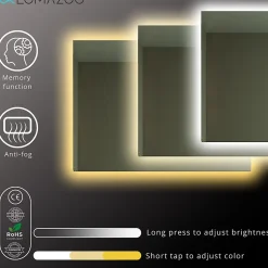 Miroir salle de bain LOMAZOO Bryce avec LED 60 x 80 cm