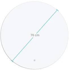 Miroir salle de bain LOMAZOO Atlanta avec LED 70 cm rond