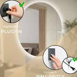 Miroir salle de bain LOMAZOO Atlanta avec LED 70 cm rond