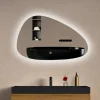 Miroir salle de bain LOMAZOO Bilbao avec LED 80 x 50 cm asymétrique