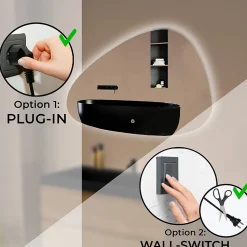 Miroir salle de bain LOMAZOO Bilbao avec LED 80 x 50 cm asymétrique