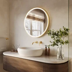 Miroir salle de bain LOMAZOO Miami avec LED 70 cm doré