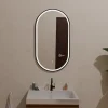 Miroir salle de bain lumineux LED LOMAZOO Leipzig 50x90 cm ovale noir