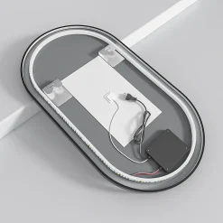 Miroir salle de bain lumineux LED LOMAZOO Leipzig 50x90 cm ovale noir