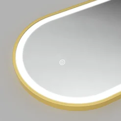 Miroir salle de bain lumineux LED LOMAZOO Berlin 40x70 cm ovale doré