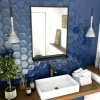 Miroir salle de bain 80x60cm - laqué noir mat avec étagères - FRAMED MIRROR