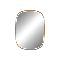 Miroir salle de bains éclairant à LED cadre doré l.60 x H.80 x P.4 cm, anti-buée, MPGlass Céleste