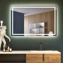 Miroir Salle de Bains Lumineux FRANCIA avec Eclairage Frontal et Rétro-Eclairé 90x80 LEDIMEX