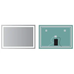 Miroir Salle de Bains Lumineux FRANCIA avec Eclairage Frontal et Rétro-Eclairé 90x80 LEDIMEX