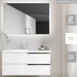 Miroir Salle de Bains Lumineux SUECIA avec Eclairage Rétro-Eclairé 120x80 LEDIMEX