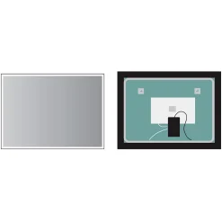 Miroir Salle de Bains Lumineux SUIZA Anti-Buée et Eclairage Frontal Triled Tactile On/Off Noir Mat 70x80cm LEDIMEX