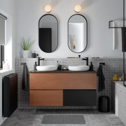 Miroir salle de bains oblong 40x80 cm Tisa noir