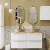 Miroir salle de bains oblong 40x80 cm Tisa doré