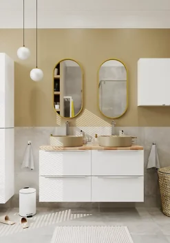 Miroir salle de bains oblong 40x80 cm Tisa doré