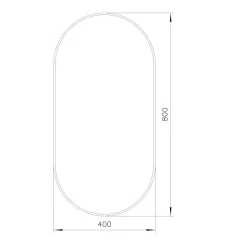Miroir salle de bains oblong 40x80 cm Tisa doré