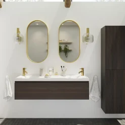 Miroir salle de bains oblong 40x80 cm Tisa doré