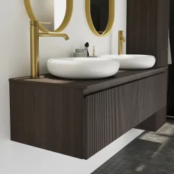 Miroir salle de bains oblong 40x80 cm Tisa doré