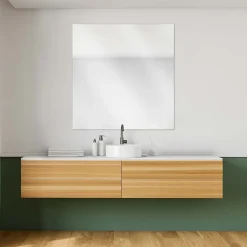 Miroir salle de bains rectangulaire 80 x 90 cm argent, GoodHome Imandra