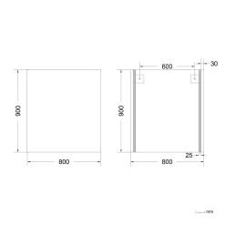 Miroir salle de bains rectangulaire 80 x 90 cm argent, GoodHome Imandra