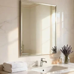 Miroir salle de bains rectangulaire 50X60 cm Wapta argent