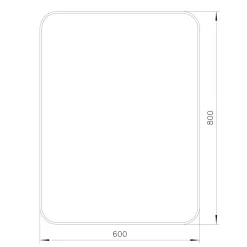 Miroir salle de bains rectangulaire 80x60 cm Tisa doré