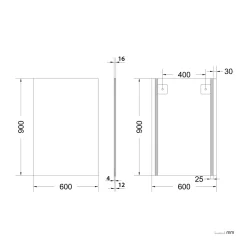 Miroir salle de bains rectangulaire 60 x 90 cm argent, GoodHome Imandra