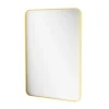 Miroir salle de bains rectangulaire 100x70 cm, doré, Tisa