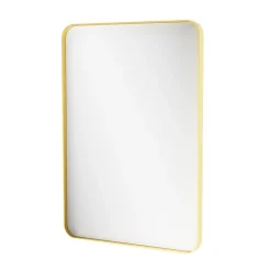 Miroir salle de bains rectangulaire 100x70 cm, doré, Tisa