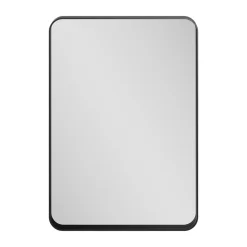 Miroir salle de bains rectangulaire 100x70 cm, noir, Tisa