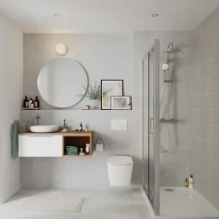 Miroir salle de bains rond Ø80 cm, blanc, Tisa