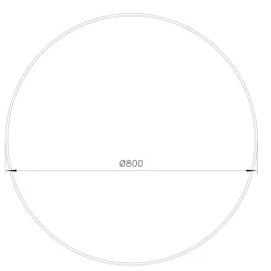 Miroir salle de bains rond diamètre 80 cm Tisa noir