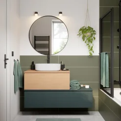 Miroir salle de bains rond diamètre 80 cm Tisa noir