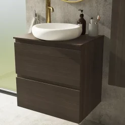 Miroir salle de bains rond diamètre 60 cm Tisa doré