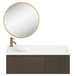 Miroir salle de bains rond diamètre 60 cm Tisa doré