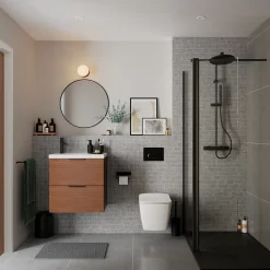 Miroir salle de bains rond diamètre 60 cm Tisa noir