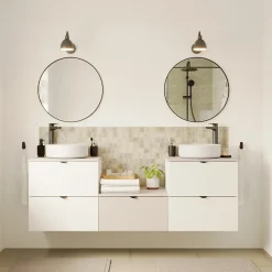 Miroir salle de bains rond diamètre 60 cm Tisa noir