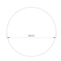 Miroir salle de bains rond diamètre 60 cm Tisa noir