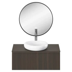 Miroir salle de bains rond diamètre 60 cm Tisa noir
