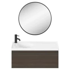 Miroir salle de bains rond diamètre 60 cm Tisa noir