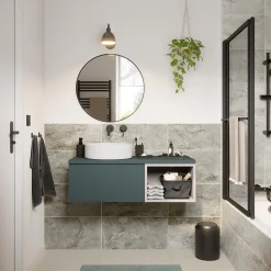 Miroir salle de bains rond diamètre 60 cm Tisa noir