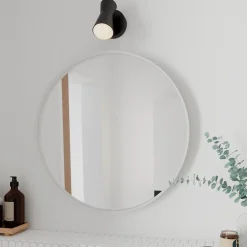 Miroir salle de bains rond Ø60 cm, blanc, Tisa