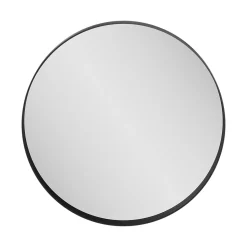 Miroir salle de bains rond Ø100 cm, noir, Tisa