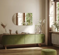 Miroir Semi-Ovale Tulup 60 x 100 cm Idéal pour la salle de bain