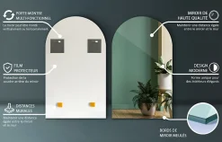Miroir Semi-Ovale Tulup 60 x 100 cm Idéal pour la salle de bain