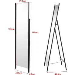 Miroir sur pied 160 x 43 noir Helloshop26