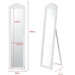 Miroir sur pied inclinable 160 x blanc Helloshop26