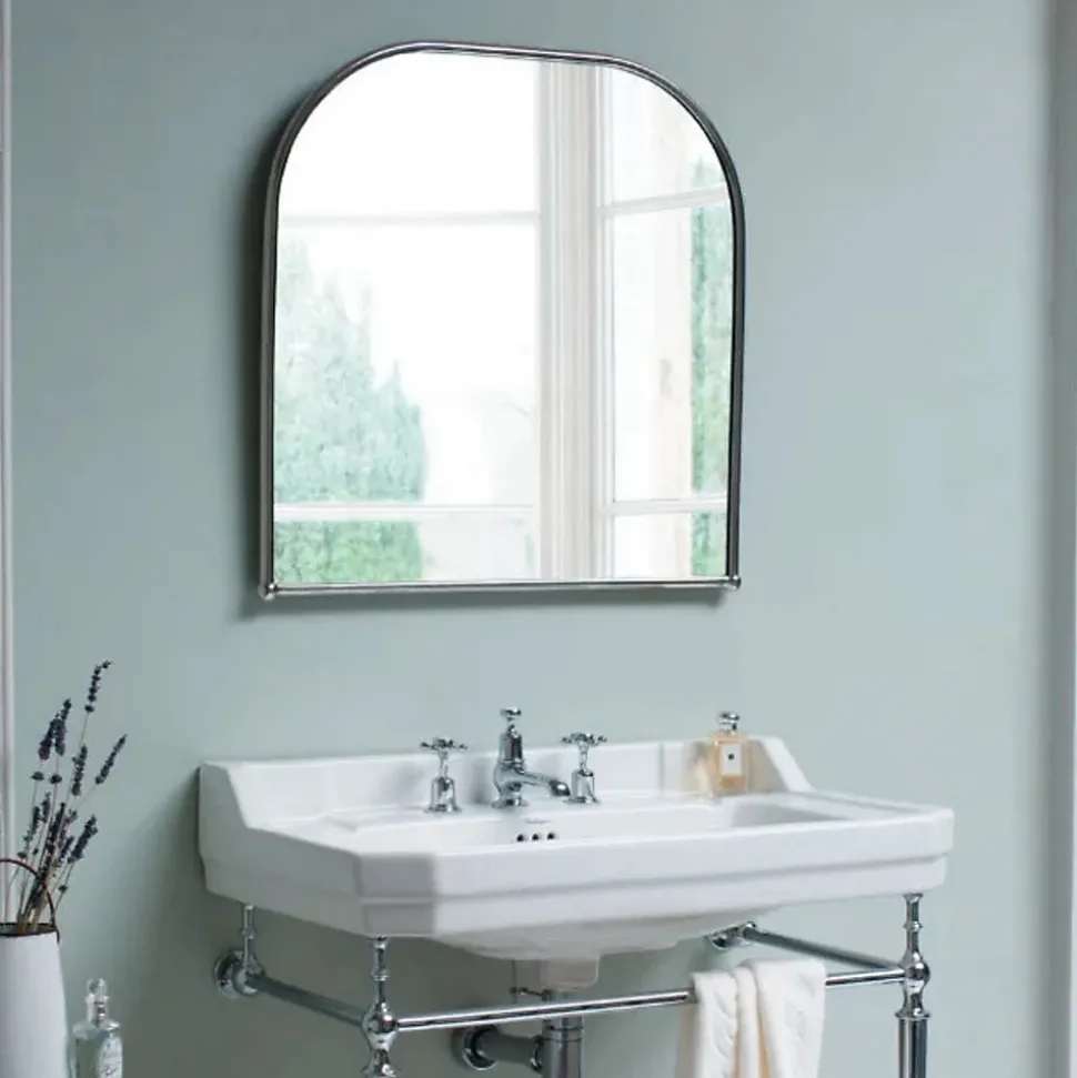 Miroir vintage arche incurvé chromé CHLOÉ l 70 x H 70 cm