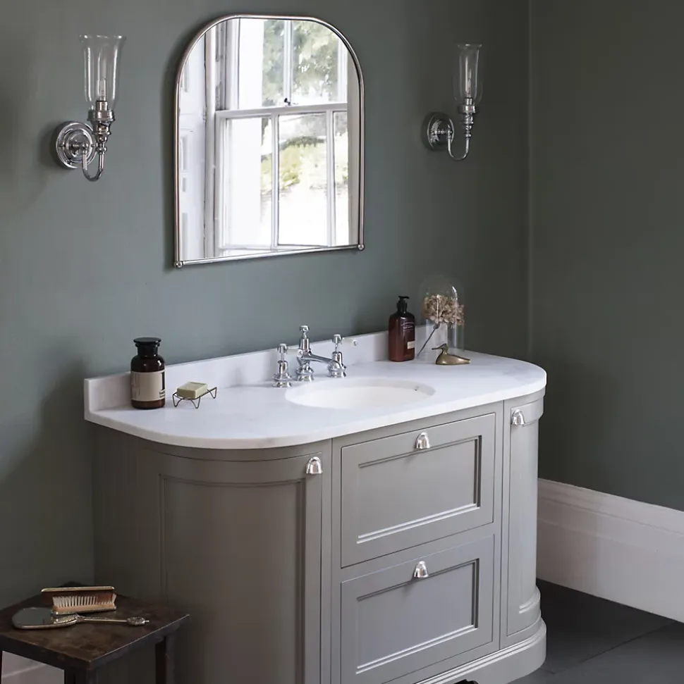 Miroir vintage arche incurvé chromé CHLOÉ l 70 x H 70 cm